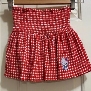 Hello Kitty by Sanrio Red Gingham Skirt with Hello Kitty Patch inner shorts